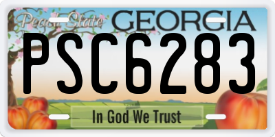 GA license plate PSC6283