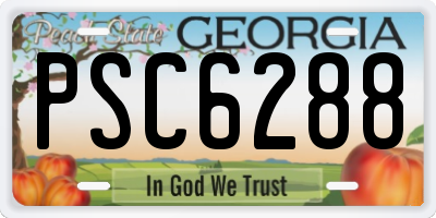 GA license plate PSC6288