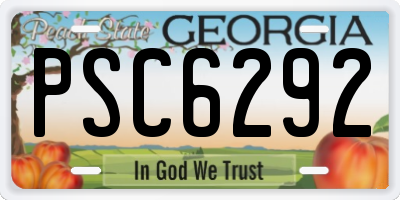 GA license plate PSC6292