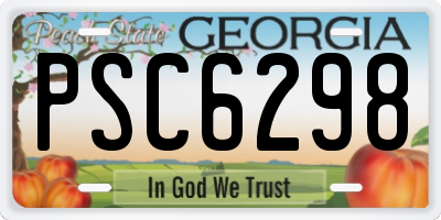 GA license plate PSC6298