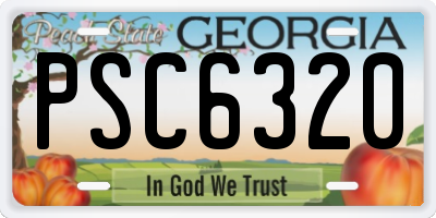GA license plate PSC6320