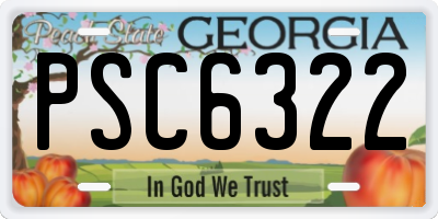 GA license plate PSC6322