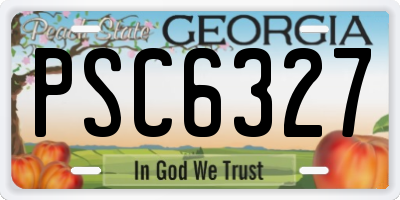 GA license plate PSC6327