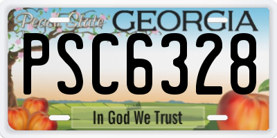 GA license plate PSC6328