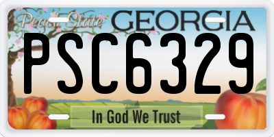 GA license plate PSC6329