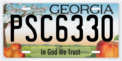 GA license plate PSC6330