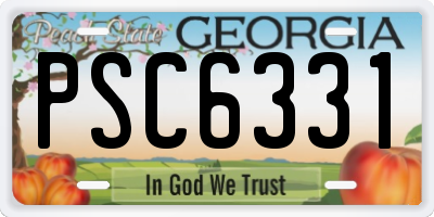 GA license plate PSC6331
