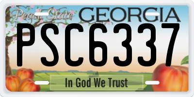GA license plate PSC6337