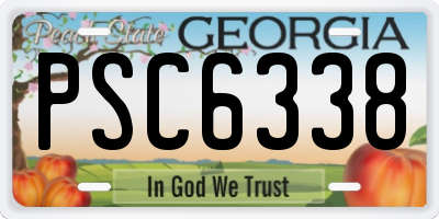 GA license plate PSC6338