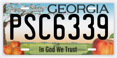 GA license plate PSC6339