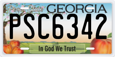 GA license plate PSC6342