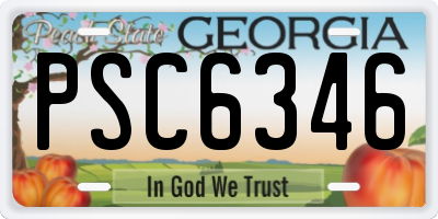 GA license plate PSC6346
