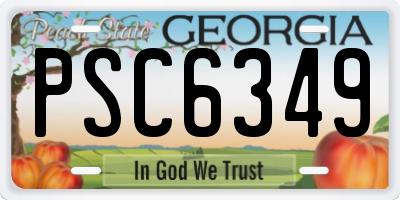 GA license plate PSC6349