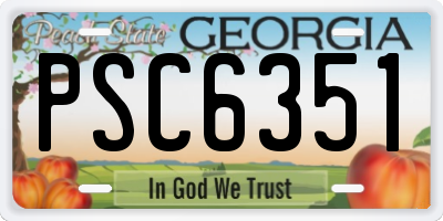 GA license plate PSC6351