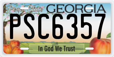 GA license plate PSC6357