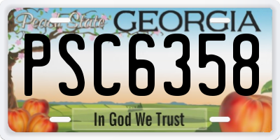 GA license plate PSC6358