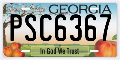 GA license plate PSC6367