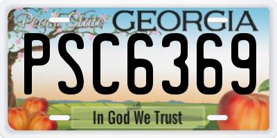 GA license plate PSC6369