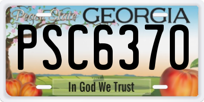 GA license plate PSC6370