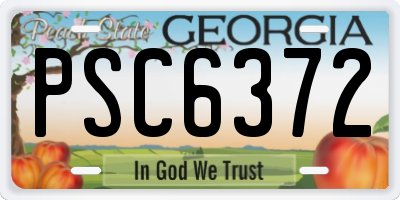 GA license plate PSC6372