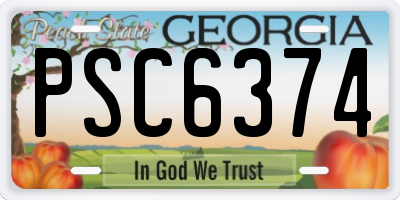 GA license plate PSC6374