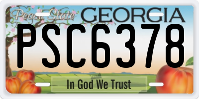 GA license plate PSC6378