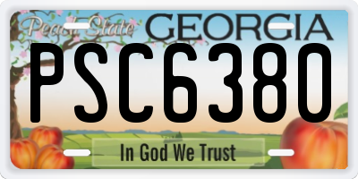 GA license plate PSC6380