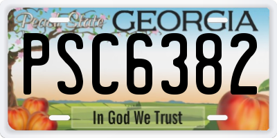 GA license plate PSC6382