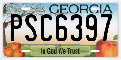 GA license plate PSC6397