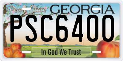 GA license plate PSC6400