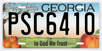 GA license plate PSC6410