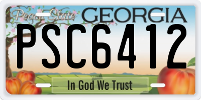 GA license plate PSC6412