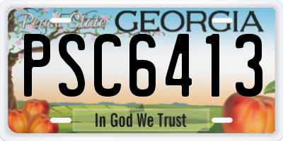 GA license plate PSC6413