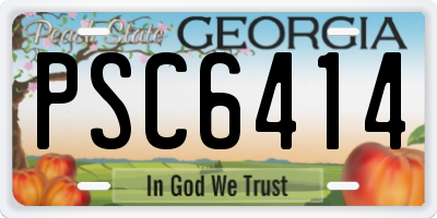GA license plate PSC6414