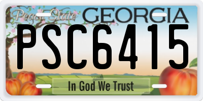 GA license plate PSC6415
