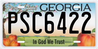 GA license plate PSC6422