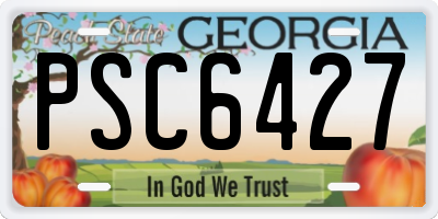 GA license plate PSC6427