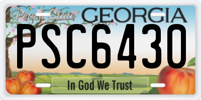 GA license plate PSC6430