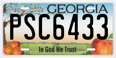 GA license plate PSC6433