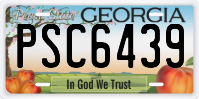 GA license plate PSC6439