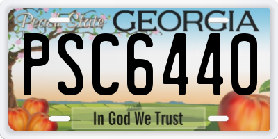 GA license plate PSC6440