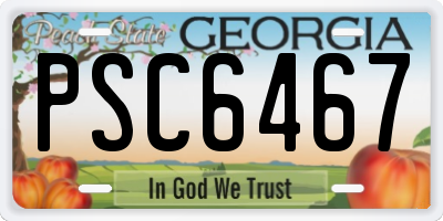 GA license plate PSC6467