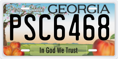 GA license plate PSC6468