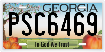 GA license plate PSC6469