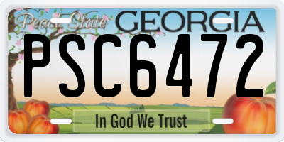 GA license plate PSC6472