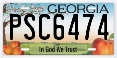 GA license plate PSC6474