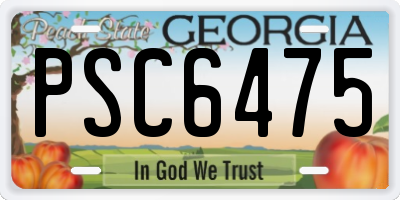 GA license plate PSC6475