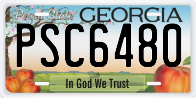GA license plate PSC6480
