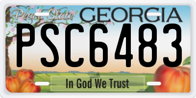 GA license plate PSC6483
