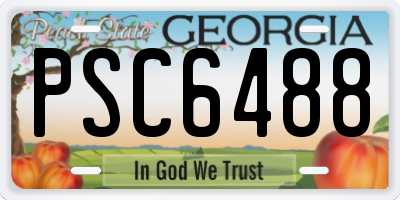 GA license plate PSC6488